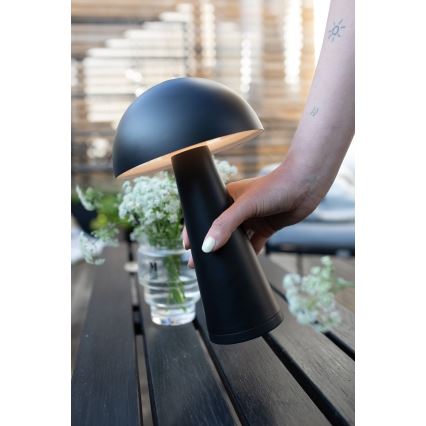 Markslöjd 108655 - LED Aptumšojama uzlādējama lampa FUNGI LED/1,5W/5V IP44 melna