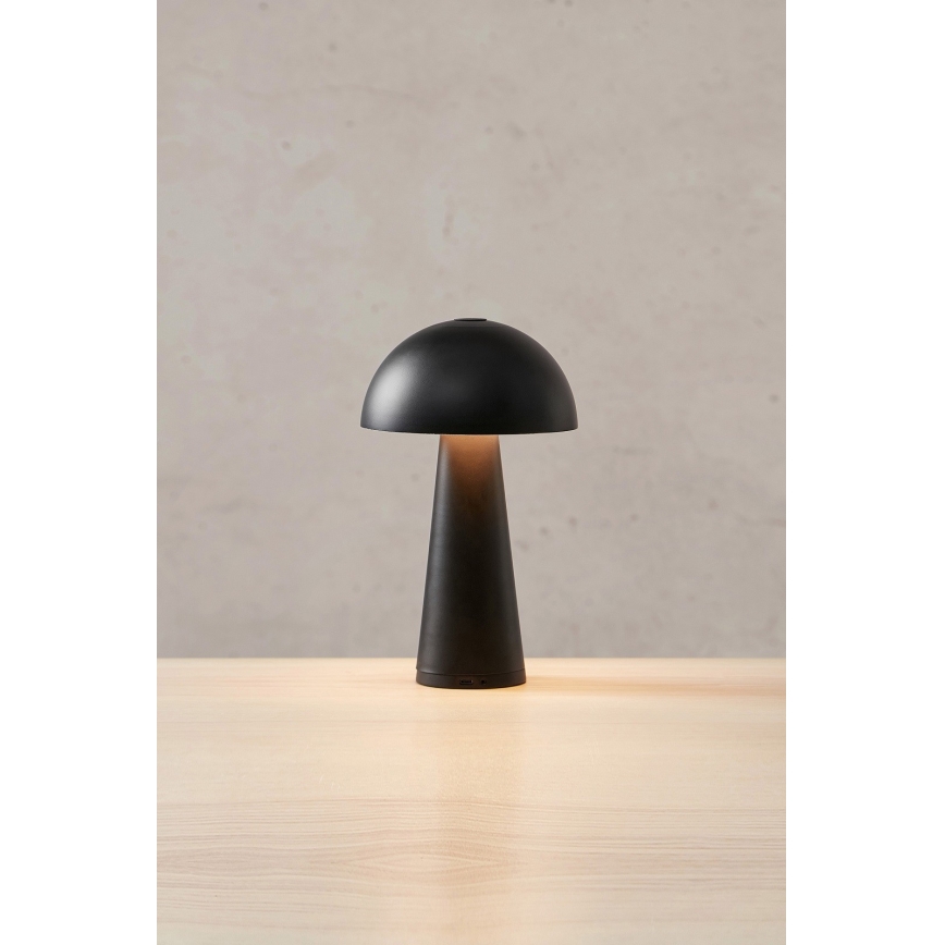 Markslöjd 108655 - LED Aptumšojama uzlādējama lampa FUNGI LED/1,5W/5V IP44 melna