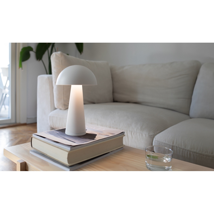 Markslöjd 108656 - LED Aptumšojama uzlādējama lampa FUNGI LED/1,5W/5V IP44 balta