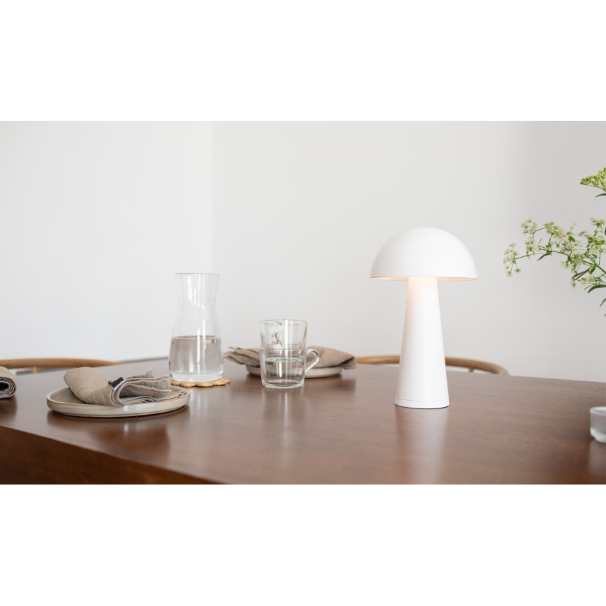 Markslöjd 108656 - LED Aptumšojama uzlādējama lampa FUNGI LED/1,5W/5V IP44 balta