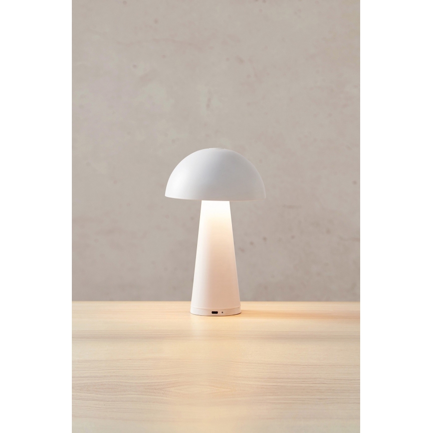 Markslöjd 108656 - LED Aptumšojama uzlādējama lampa FUNGI LED/1,5W/5V IP44 balta