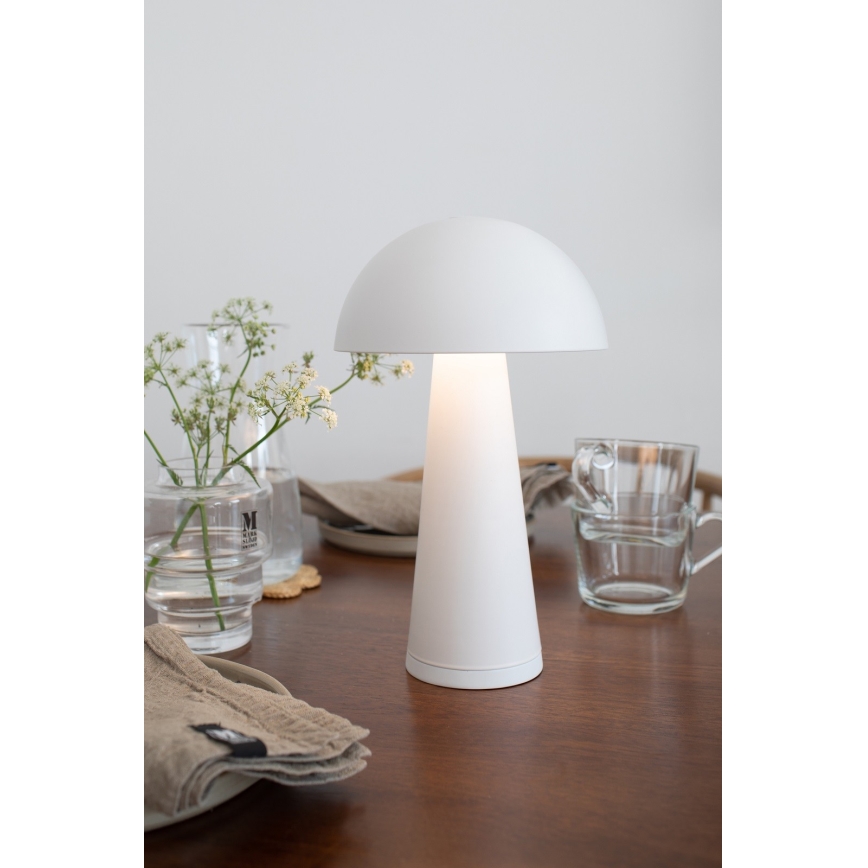 Markslöjd 108656 - LED Aptumšojama uzlādējama lampa FUNGI LED/1,5W/5V IP44 balta