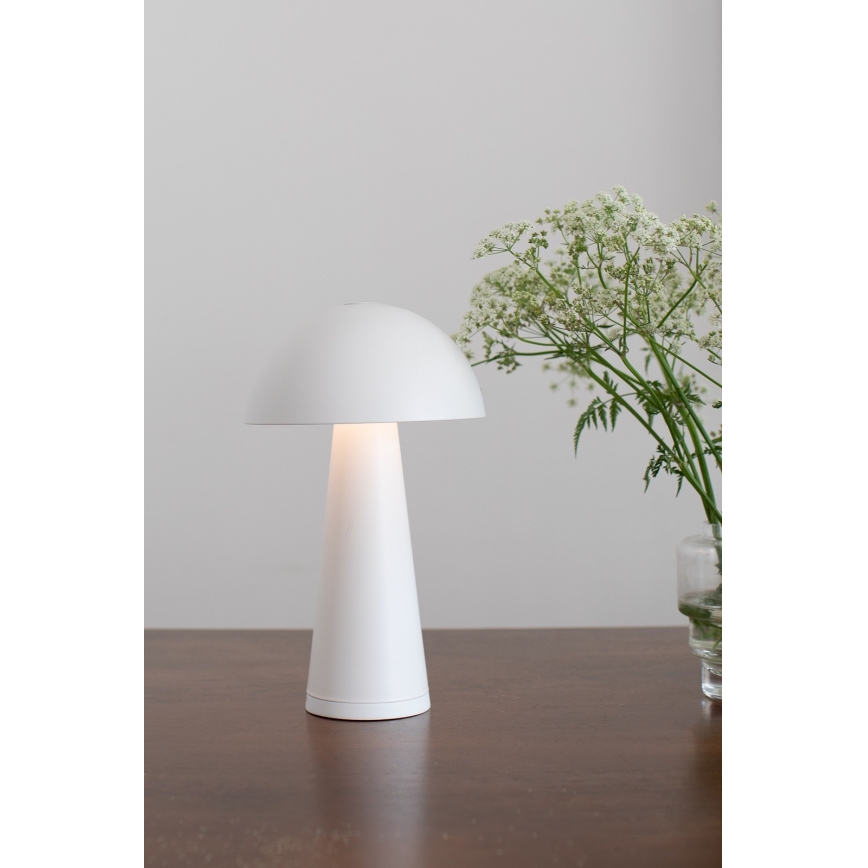 Markslöjd 108656 - LED Aptumšojama uzlādējama lampa FUNGI LED/1,5W/5V IP44 balta