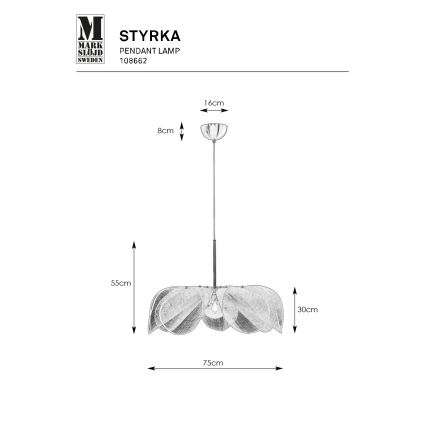 Markslöjd 108662 - Lustra ar auklu STYRKA 1xE27/40W/230V d. 75 cm melna
