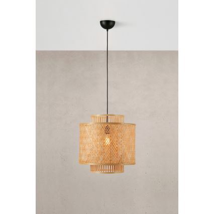 Markslöjd 108675 - Lustra ar auklu STRATI 1xE27/40W/230V bēša/bambusa