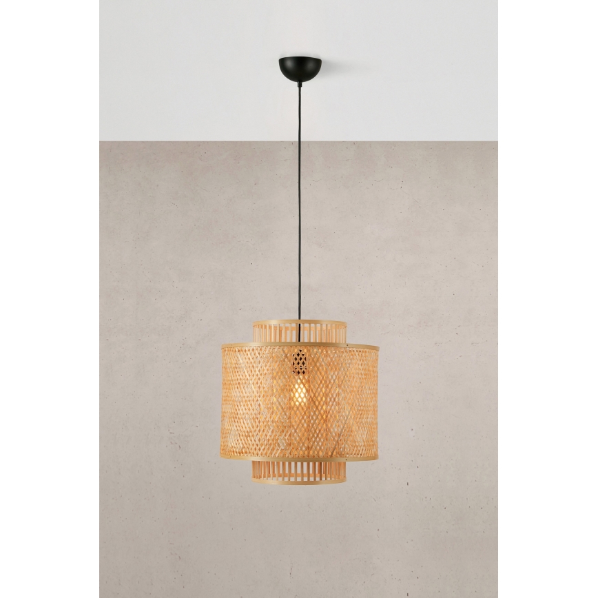 Markslöjd 108675 - Lustra ar auklu STRATI 1xE27/40W/230V bēša/bambusa