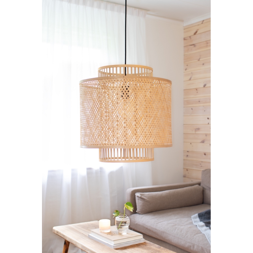 Markslöjd 108675 - Lustra ar auklu STRATI 1xE27/40W/230V bēša/bambusa