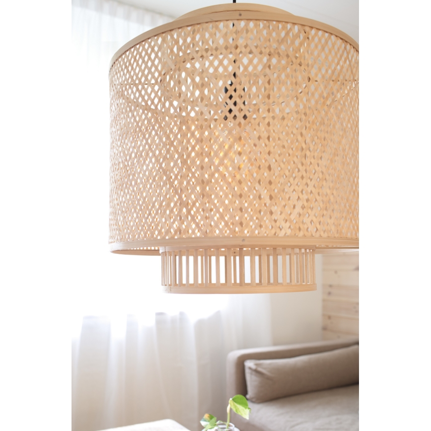 Markslöjd 108675 - Lustra ar auklu STRATI 1xE27/40W/230V bēša/bambusa
