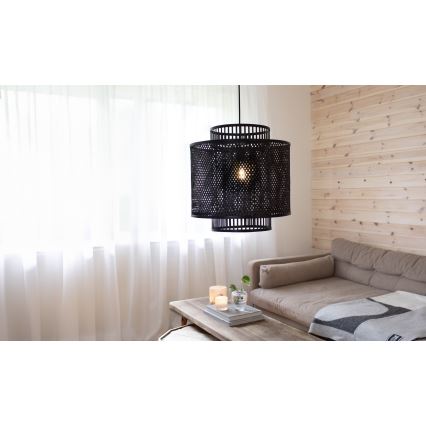 Markslöjd 108676 - Lustra ar auklu STRATI 1xE27/40W/230V melna/bambusa