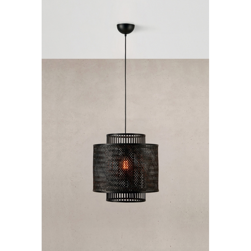 Markslöjd 108676 - Lustra ar auklu STRATI 1xE27/40W/230V melna/bambusa