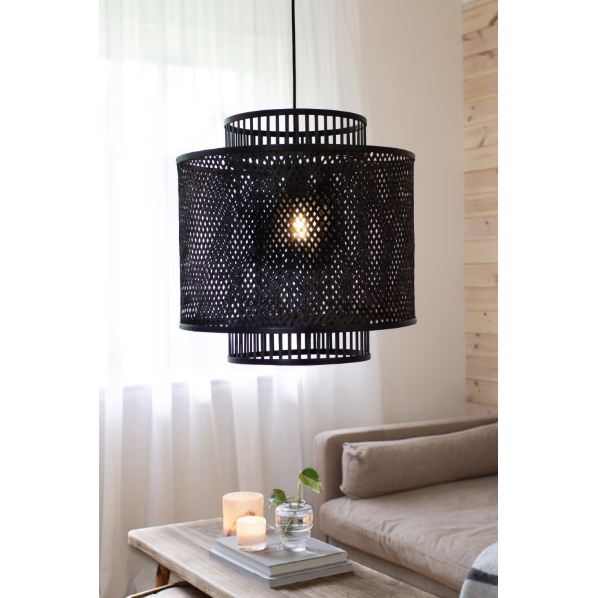 Markslöjd 108676 - Lustra ar auklu STRATI 1xE27/40W/230V melna/bambusa