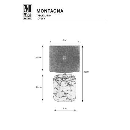 Markslöjd 108683 - Galda lampa MONTAGNA 1xE14/40W/230V 32 cm bēša/melna