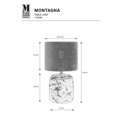 Markslöjd 108684 - Galda lampa MONTAGNA 1xE14/40W/230V 45 cm bēša/melna