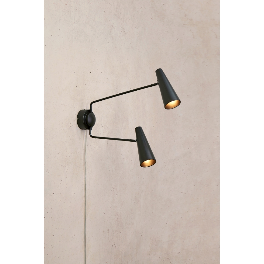 Markslöjd 108690 - Sienas lampa PEAK 2xE14/40W/230V melna