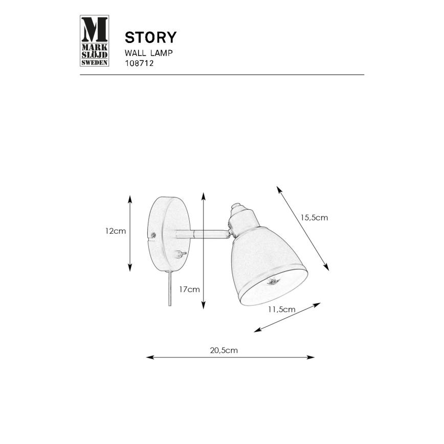 Markslöjd 108712 - Sienas lampa STORY 1xE14/40W/230V melna