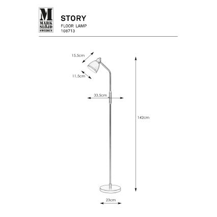 Markslöjd 108713 - Grīdas stāvlampa STORY 1xE14/40W/230V melna