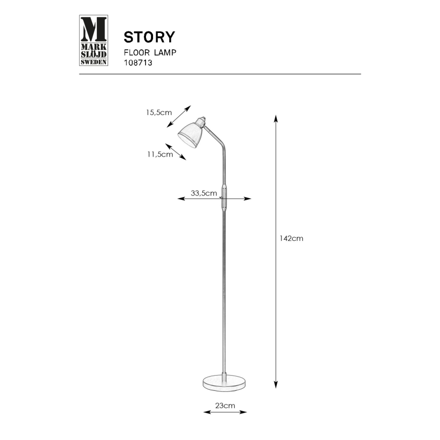 Markslöjd 108713 - Grīdas stāvlampa STORY 1xE14/40W/230V melna