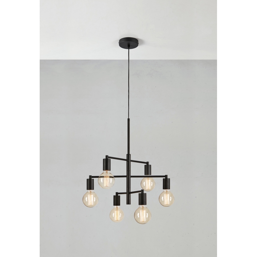 Markslöjd 108717 - Lustra ar auklu CIELO 6xE27/40W/230V melna