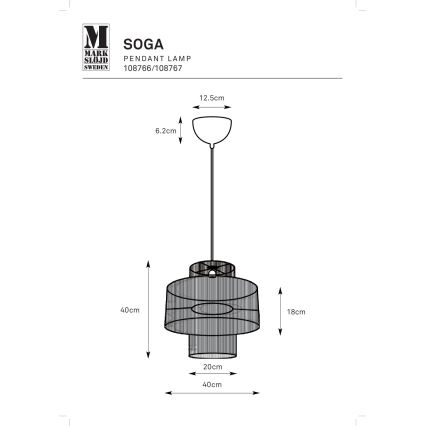 Markslöjd 108767 - Lustra ar auklu SOGA 1xE27/40W/230V zelta