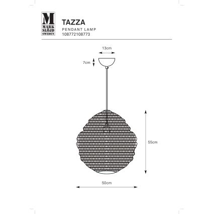 Markslöjd 108772 - Lustra ar auklu TAZZA 1xE27/40W/230V melna