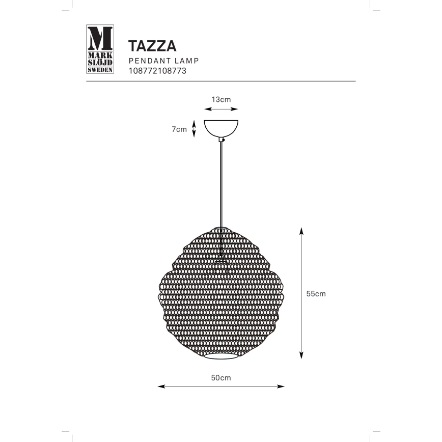 Markslöjd 108773 - Lustra ar auklu TAZZA 1xE27/40W/230V zelta