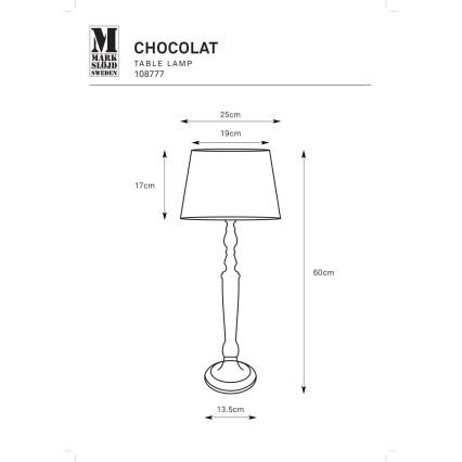 Markslöjd 108777 - Grīdas stāvlampa CHOCOLAT 1xE27/40W/230V brūna/bēša