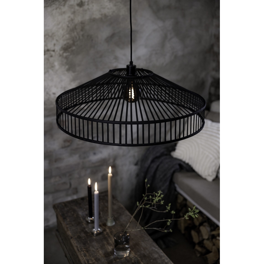 Markslöjd 108782 - Lustra ar auklu TAPA 1xE27/40W/230V melna/bambusa