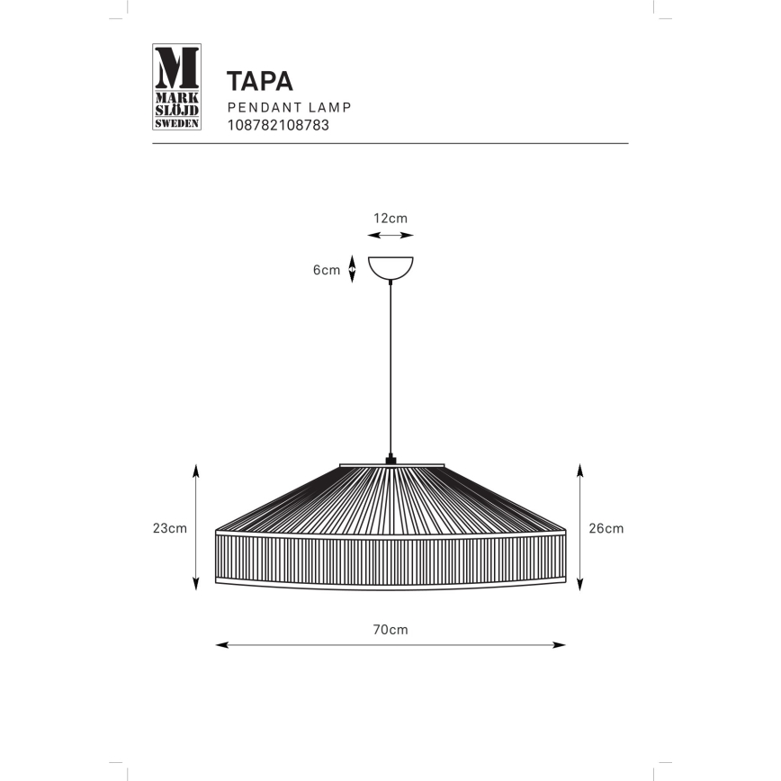Markslöjd 108783 - Lustra ar auklu TAPA 1xE27/40W/230V bēša/bambusa