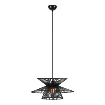 Markslöjd 108784 - Lustra ar auklu DUPLICI 1xE27/40W/230V melna/bambusa