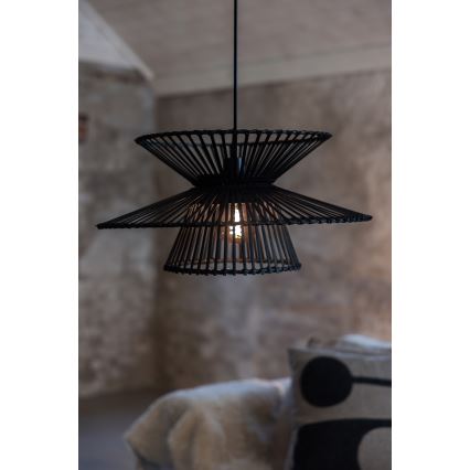 Markslöjd 108784 - Lustra ar auklu DUPLICI 1xE27/40W/230V melna/bambusa