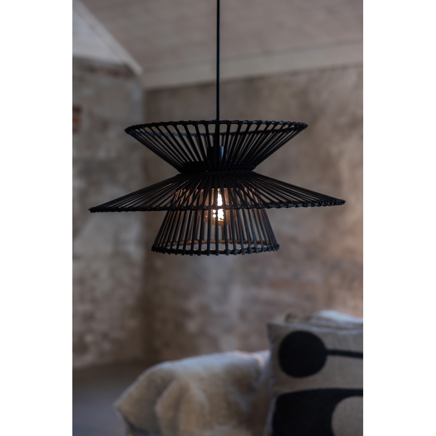 Markslöjd 108784 - Lustra ar auklu DUPLICI 1xE27/40W/230V melna/bambusa