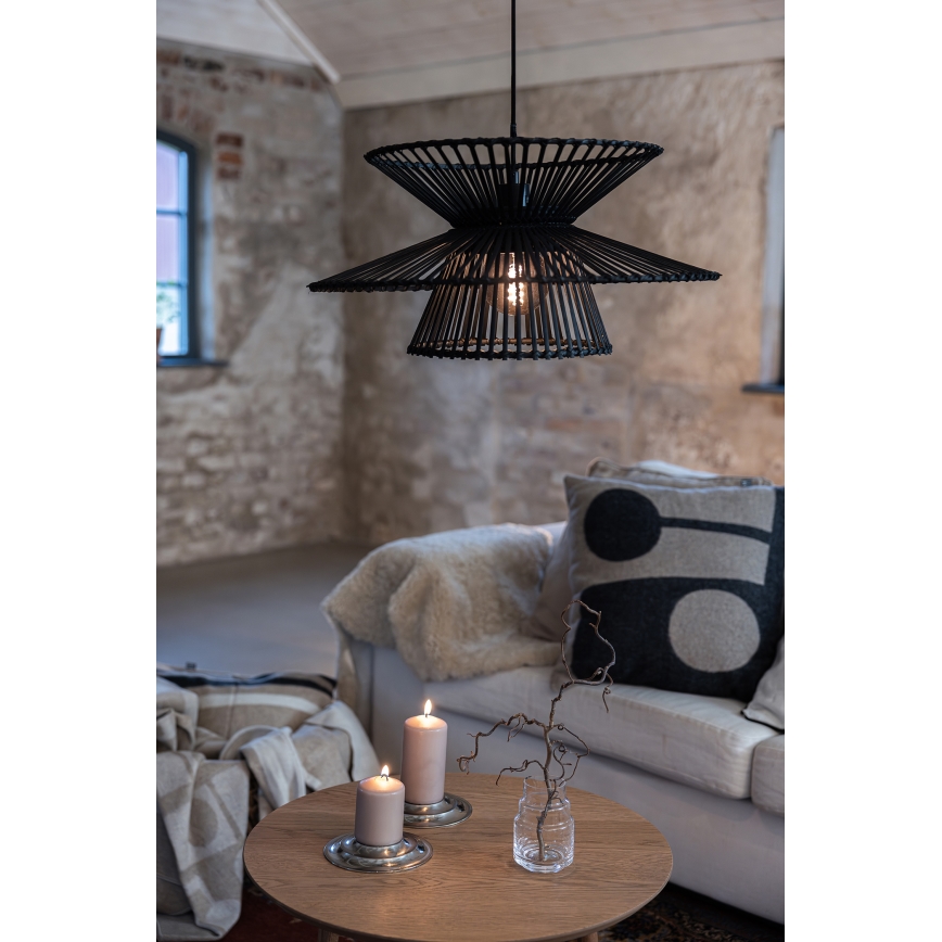 Markslöjd 108784 - Lustra ar auklu DUPLICI 1xE27/40W/230V melna/bambusa