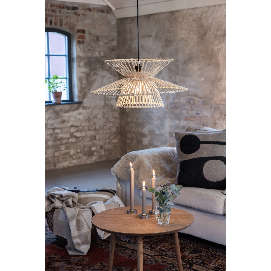 Markslöjd 108785 - Lustra ar auklu DUPLICI 1xE27/40W/230V bēša/bambusa