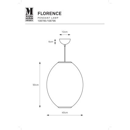 Markslöjd 108796 - Lustra ar auklu FLORENCE 1xE27/40W/230V balta