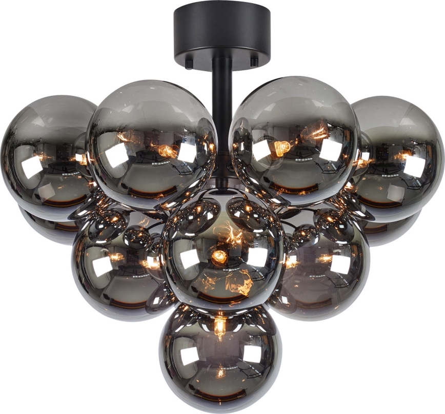 Markslöjd 108845 - Virsmas stiprināms lustrs MERLOT 13xG9/18W/230V Ø 56 cm melns/dūmains