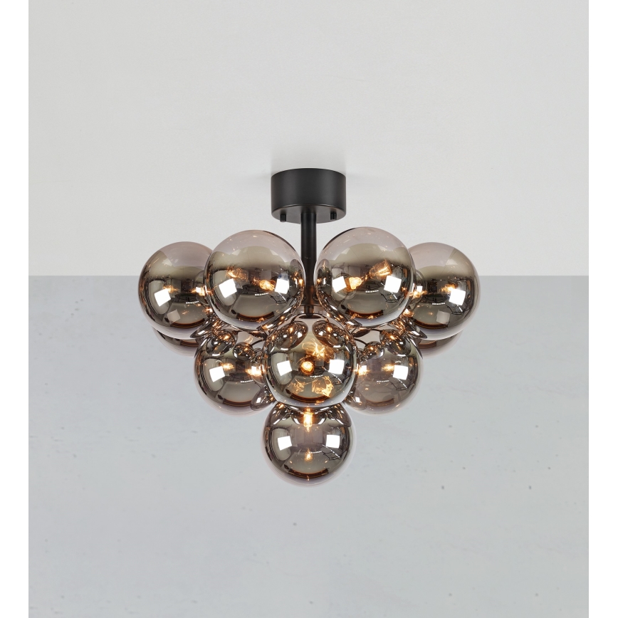 Markslöjd 108845 - Virsmas stiprināms lustrs MERLOT 13xG9/18W/230V Ø 56 cm melns/dūmains