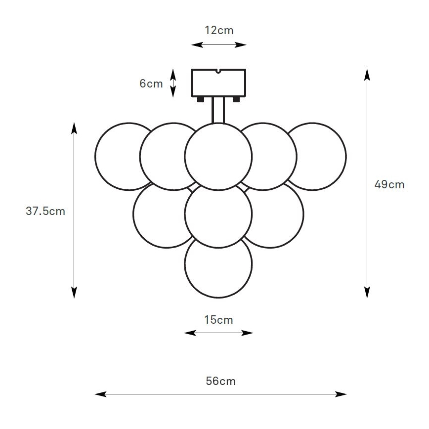 Markslöjd 108845 - Virsmas stiprināms lustrs MERLOT 13xG9/18W/230V Ø 56 cm melns/dūmains