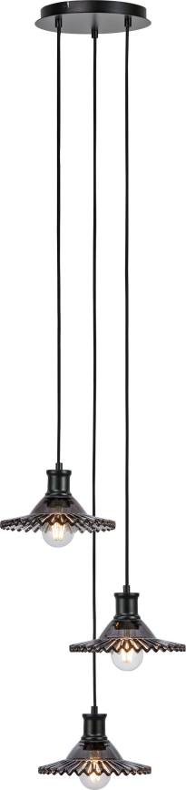 Markslöjd 108853 - Lustra ar auklu NOVIA 3xE27/40W/230V melna/dūmakains