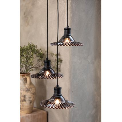 Markslöjd 108853 - Lustra ar auklu NOVIA 3xE27/40W/230V melna/dūmakains