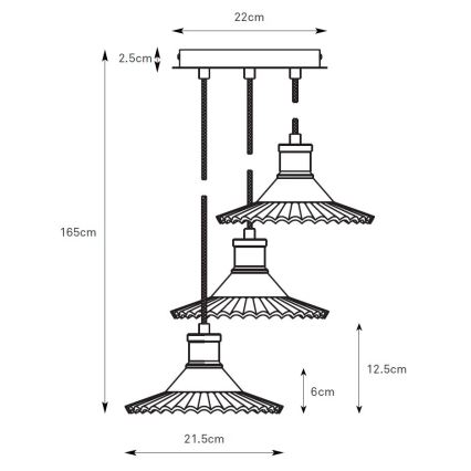 Markslöjd 108853 - Lustra ar auklu NOVIA 3xE27/40W/230V melna/dūmakains