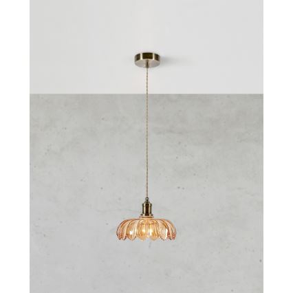 Markslöjd 108858 - Lustra ar auklu KURAGE 1xE27/40W/230V misiņš/dūmakains bēša
