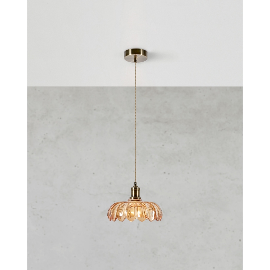 Markslöjd 108858 - Lustra ar auklu KURAGE 1xE27/40W/230V misiņš/dūmakains bēša