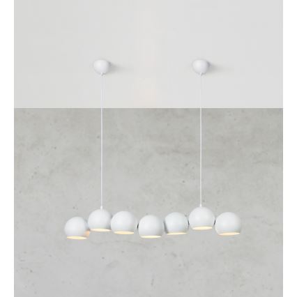 Markslöjd 108859 - Lustra ar auklu CUPOLO 7xE14/40W/230V balta