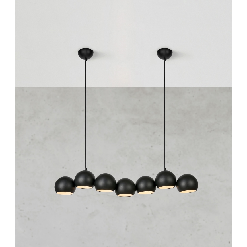 Markslöjd 108860 - Lustra ar auklu CUPOLO 7xE14/40W/230V melna