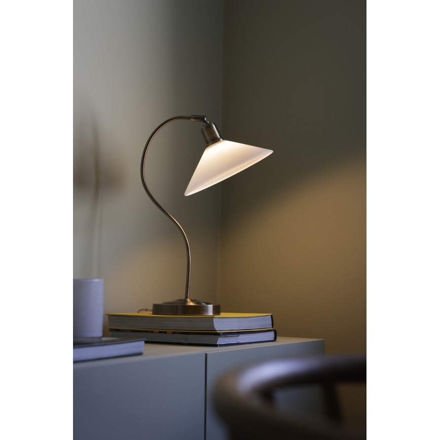 Markslöjd 108863 - Galda lampa VELA 1xE27/40W/230V misiņš/balta