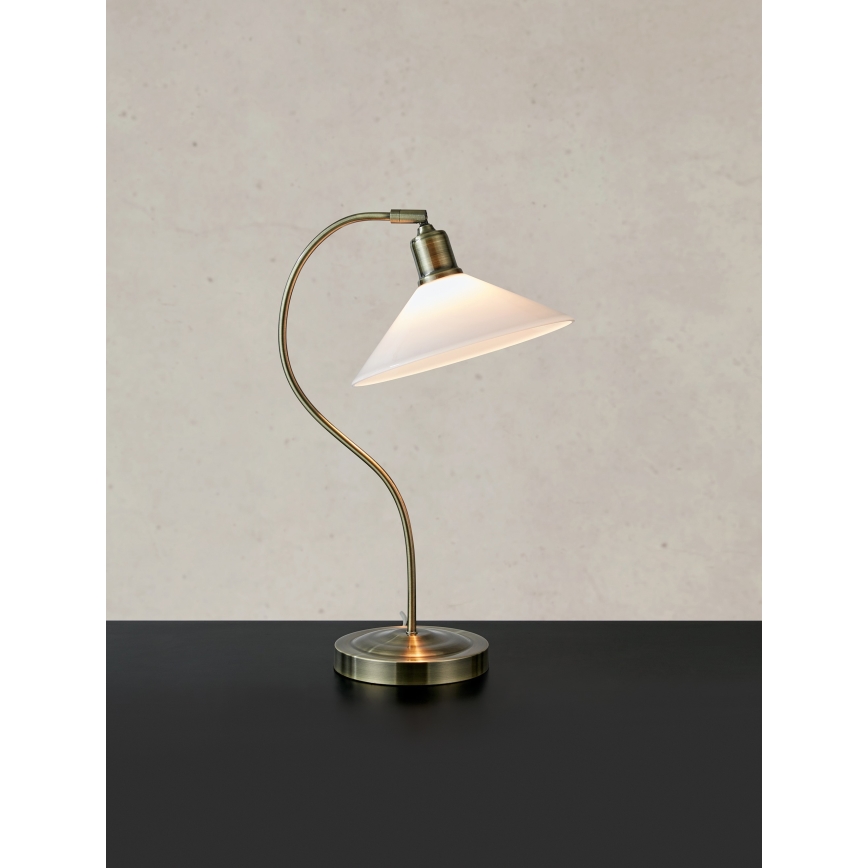 Markslöjd 108863 - Galda lampa VELA 1xE27/40W/230V misiņš/balta