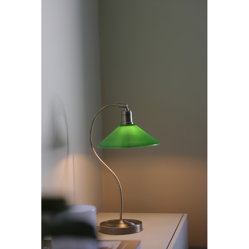 Markslöjd 108864 - Galda lampa VELA 1xE27/40W/230V misiņš/zaļa