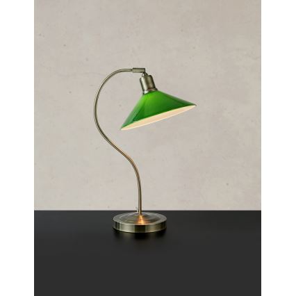 Markslöjd 108864 - Galda lampa VELA 1xE27/40W/230V misiņš/zaļa