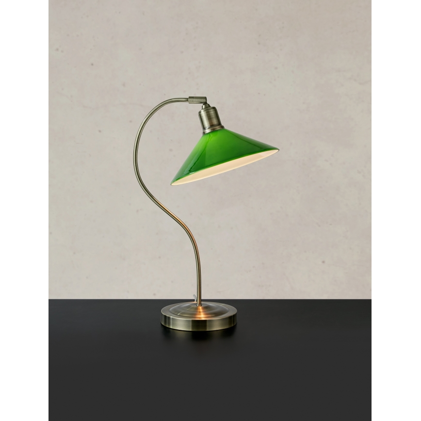 Markslöjd 108864 - Galda lampa VELA 1xE27/40W/230V misiņš/zaļa