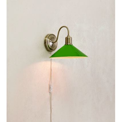Markslöjd 108866 - Sienas lampa VELA 1xE27/40W/230V misiņš/zaļa